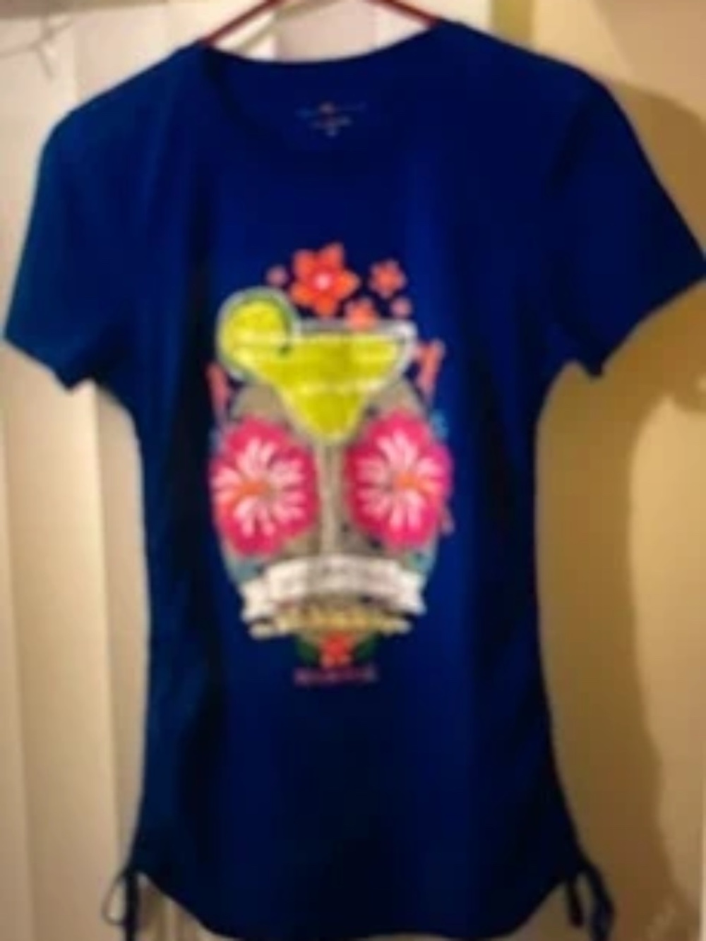 NWOT Margaritaville Ruched Ties Tee (S)